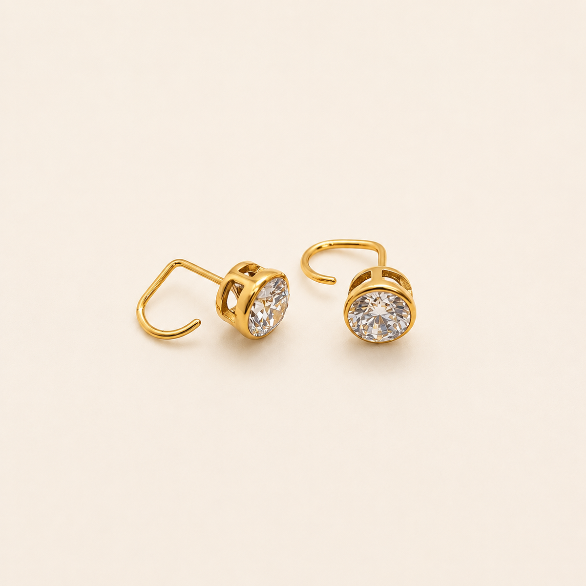 Circle Diamond Comfort Earrings