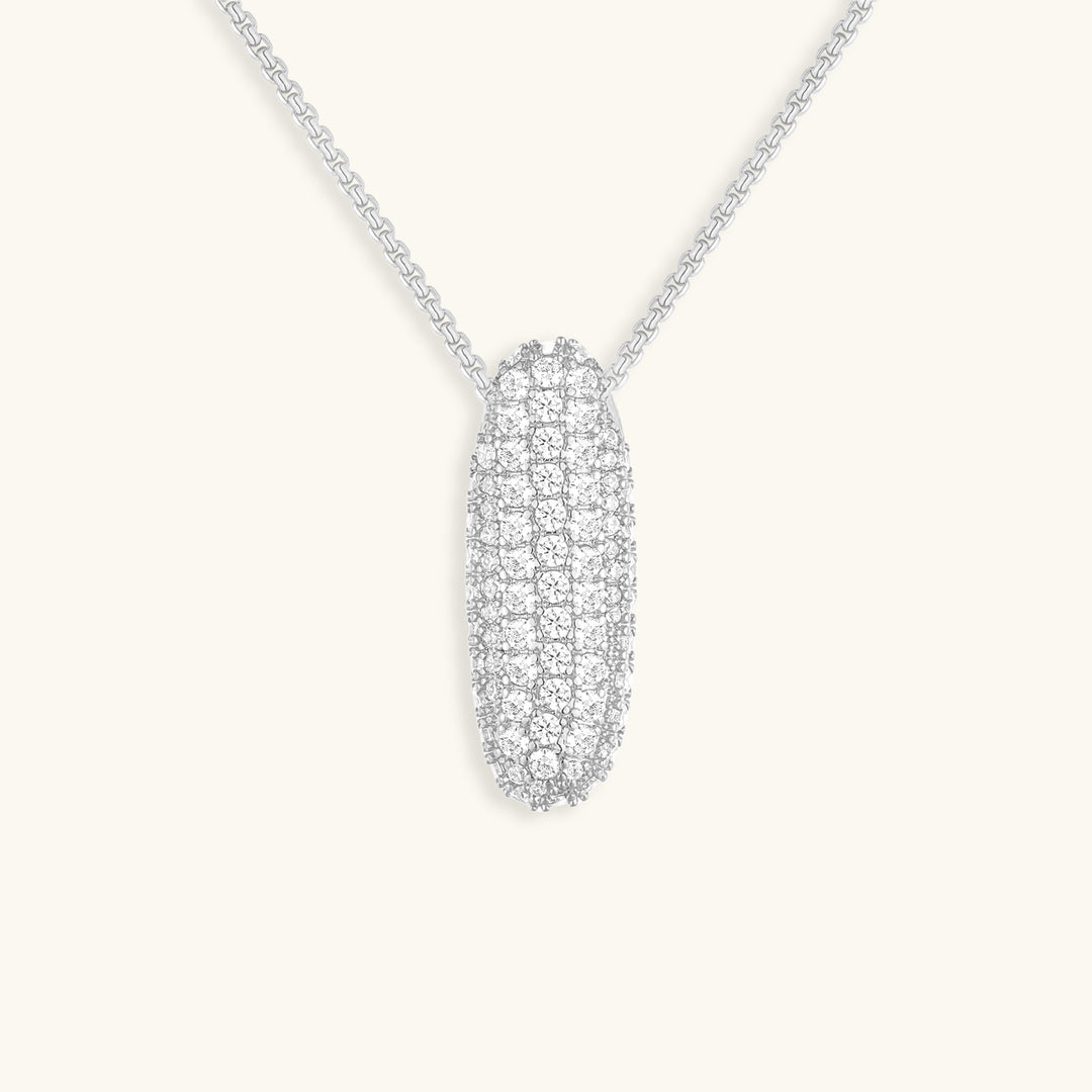 Hailey Bubble Initial Necklace in silver, letter I