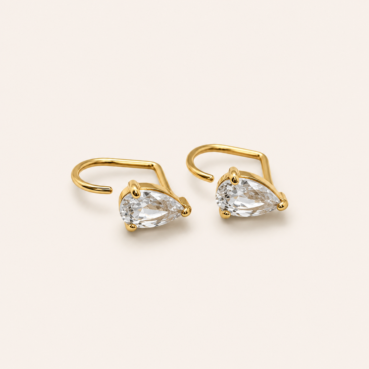 Pear Diamond Comfort Earrings