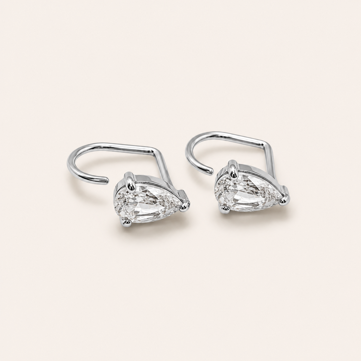 Pear Diamond Comfort Earrings
