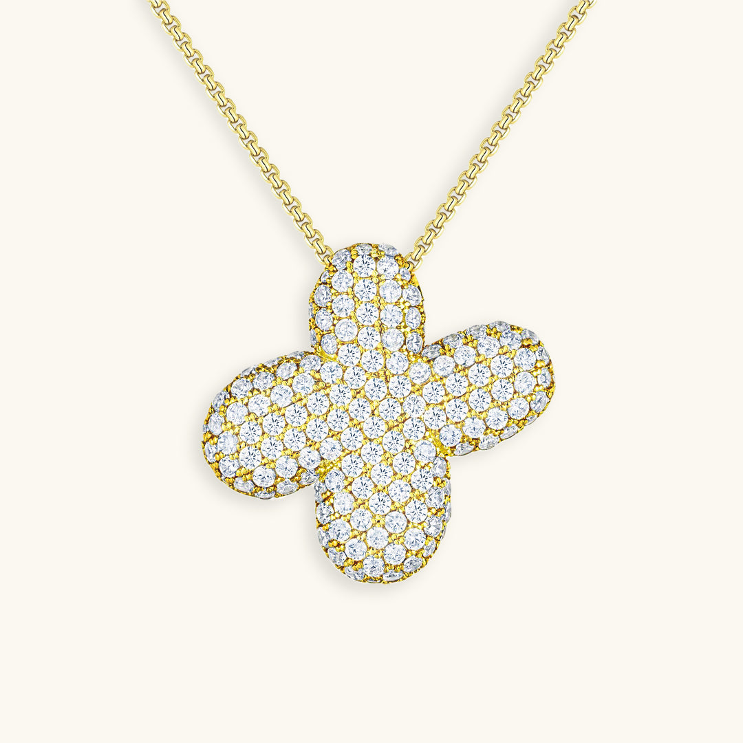 Hailey Bubble Initial Necklace in gold, letter X