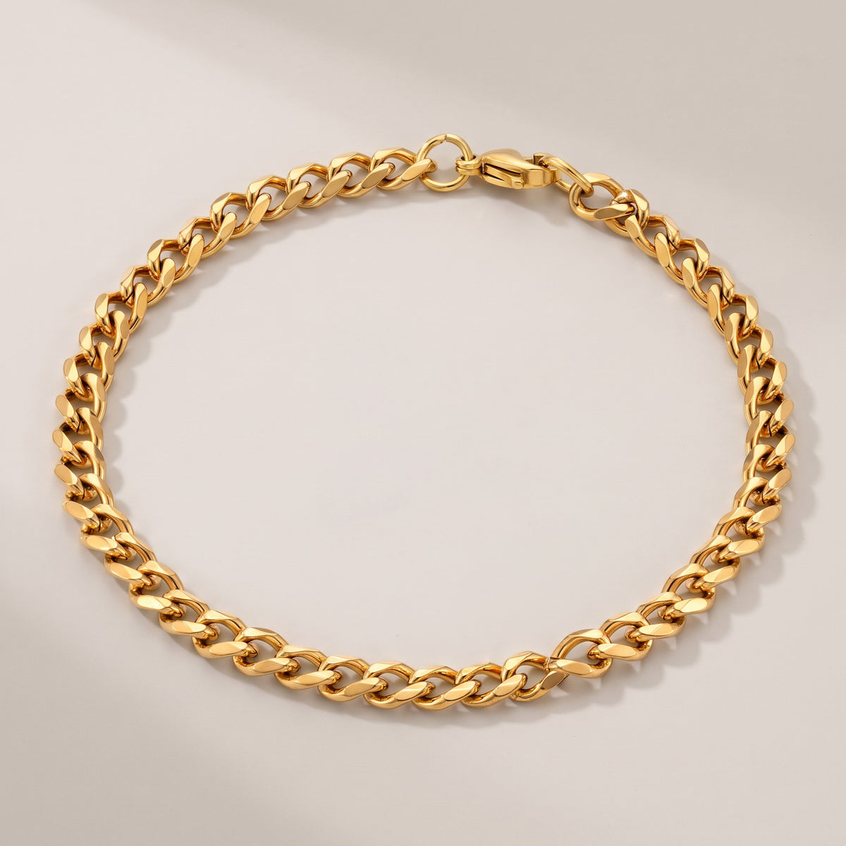 Havana Shore Bracelet in gold, 5mm Cuban chain