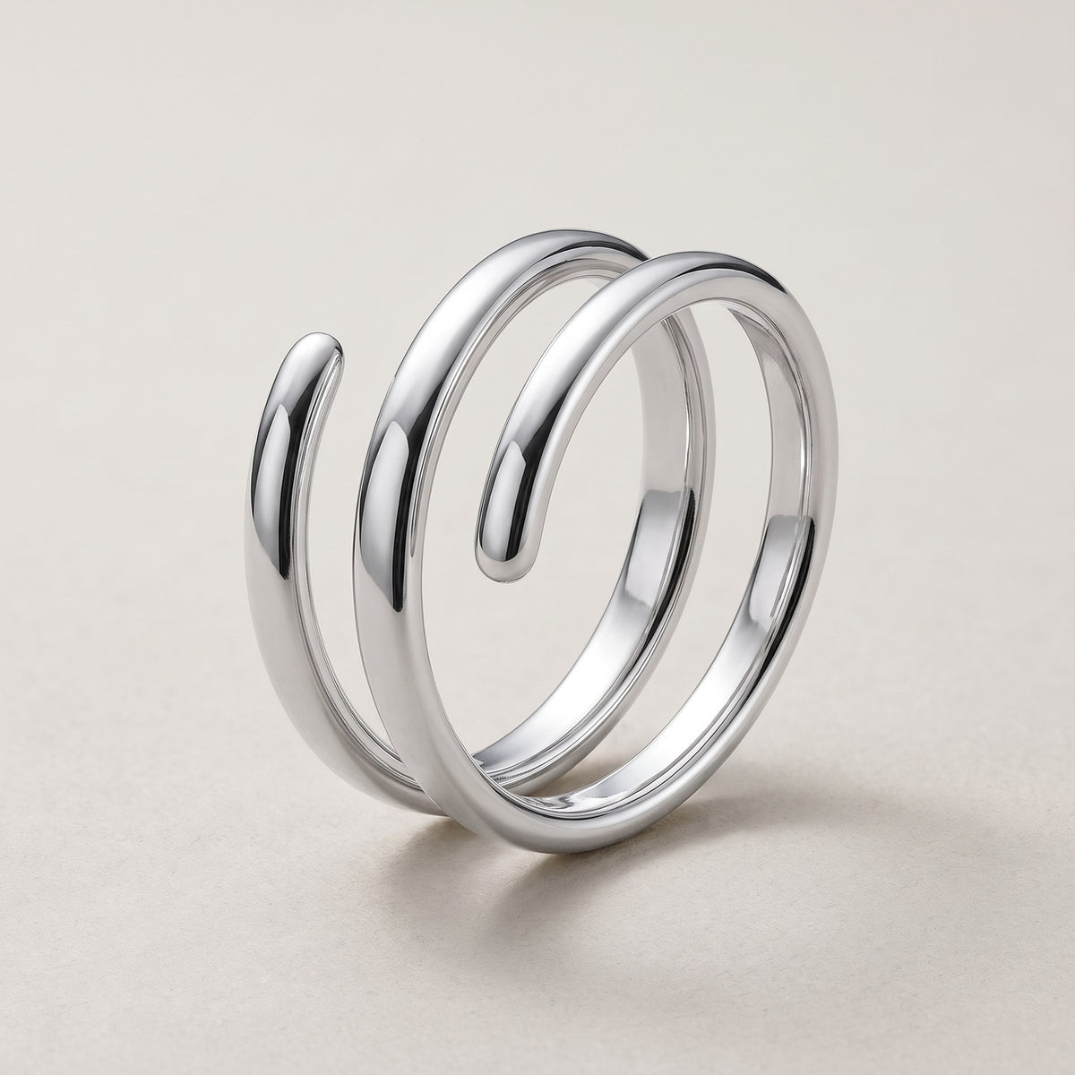 Shellmist Ring in gold, a spiral coil ring