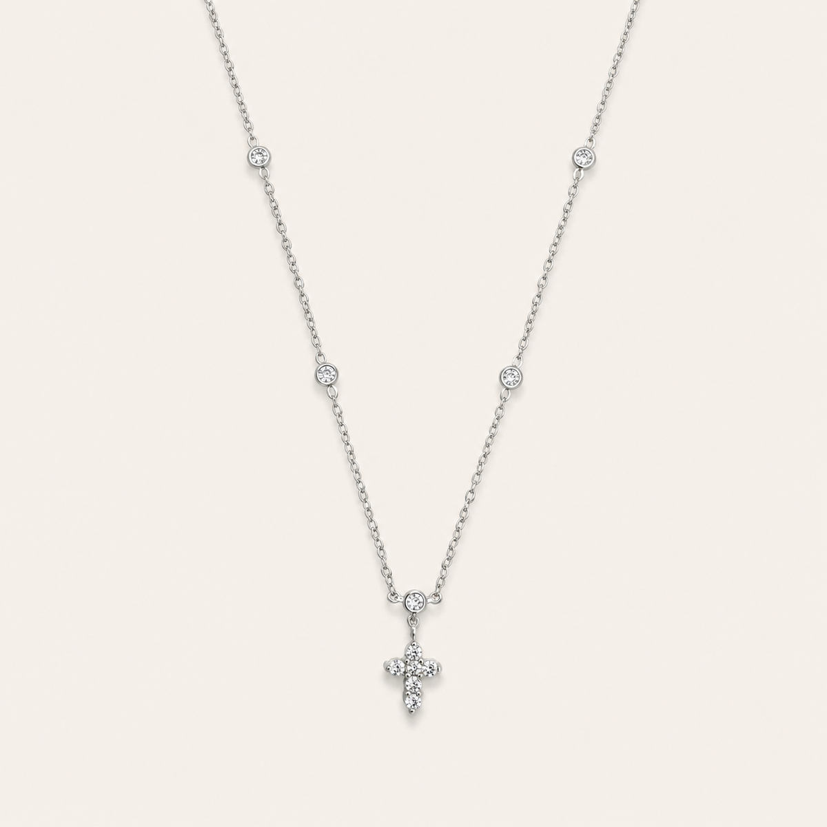 Assisi Cross Necklace in silver