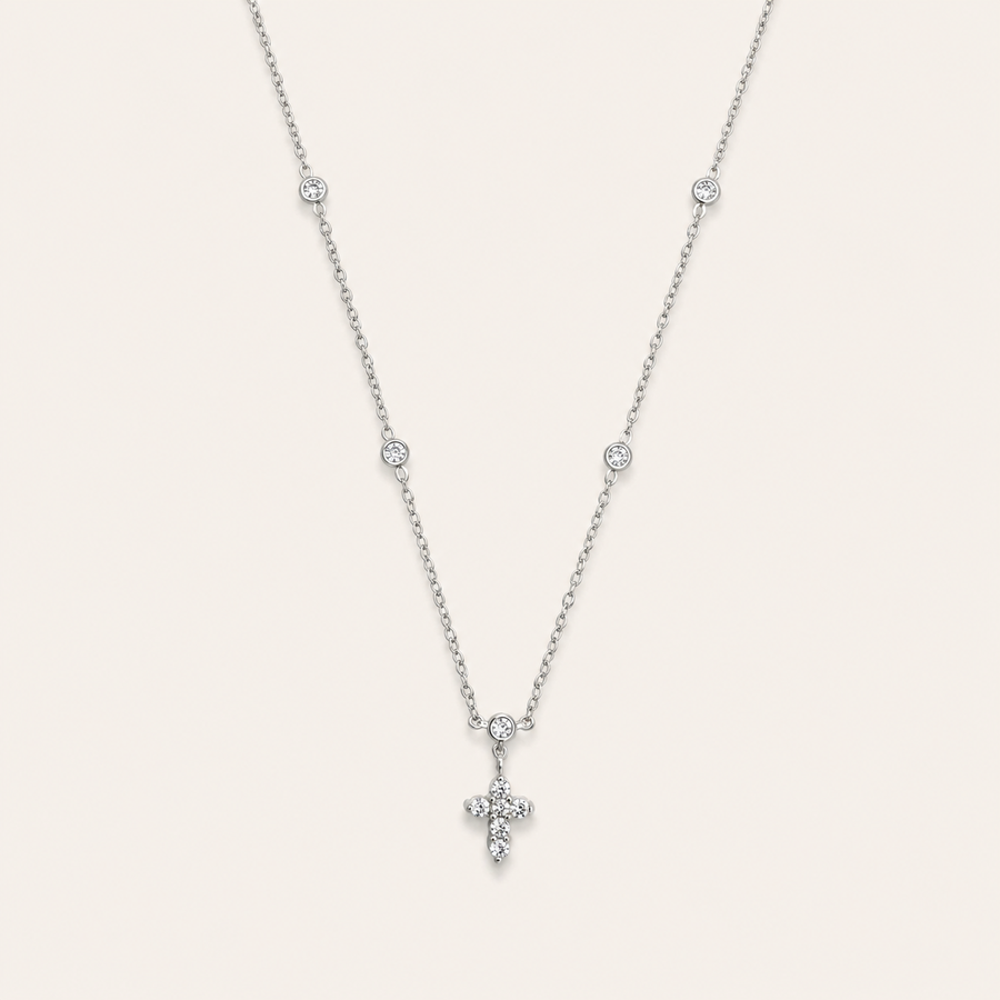 Assisi Cross Necklace in silver