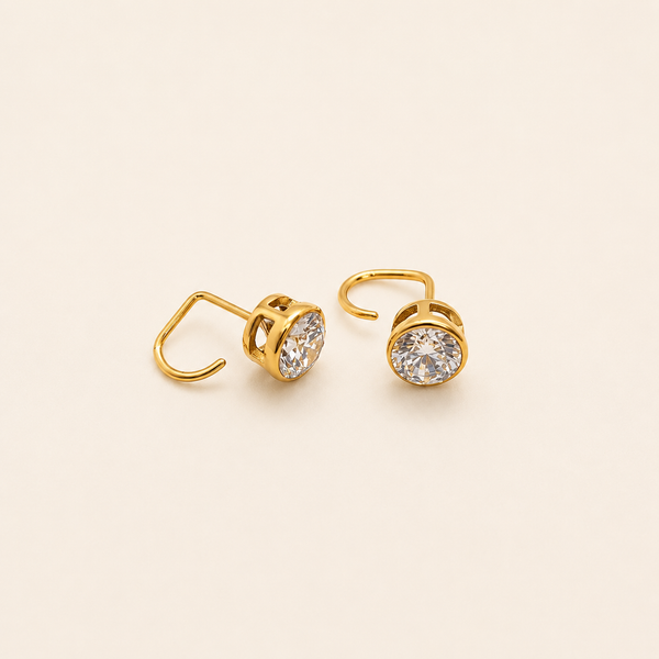 Circle Diamond Comfort Earrings
