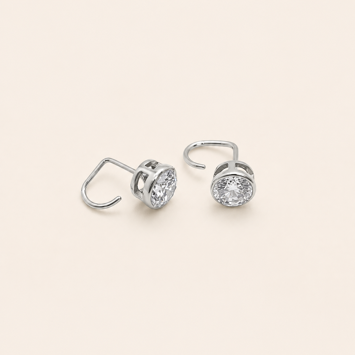 Circle Diamond Comfort Earrings