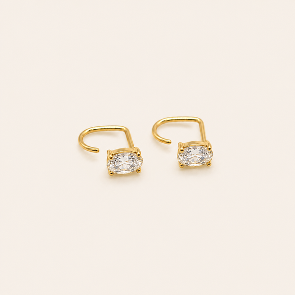 Oval Diamond Comfort Earrings