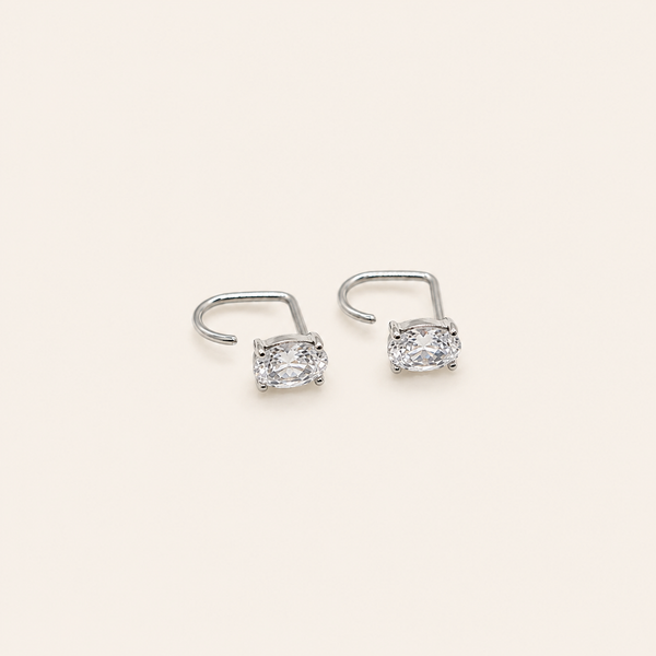 Oval Diamond Comfort Earrings