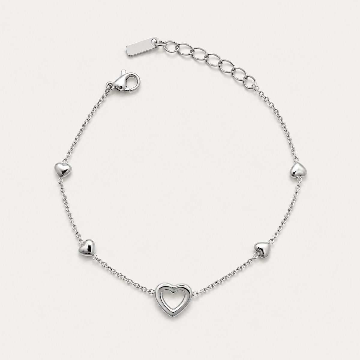 Solana Heart Bracelet in silver