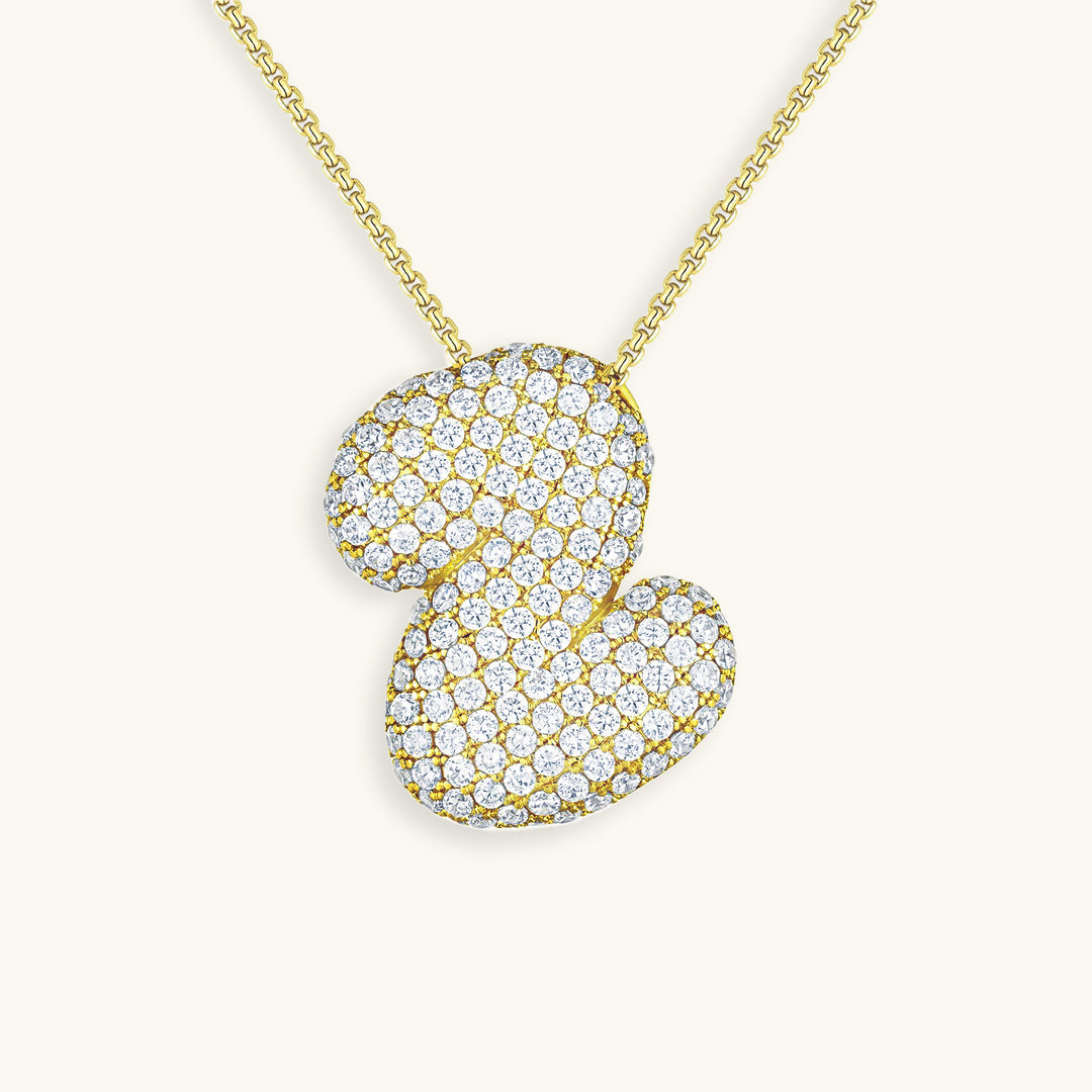 Hailey Bubble Initial Necklace in gold, letter Z