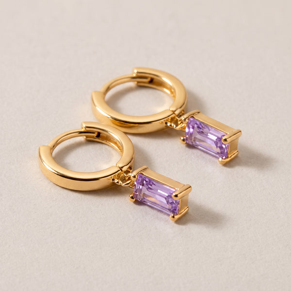 Bella Birthstone Huggies Earrings